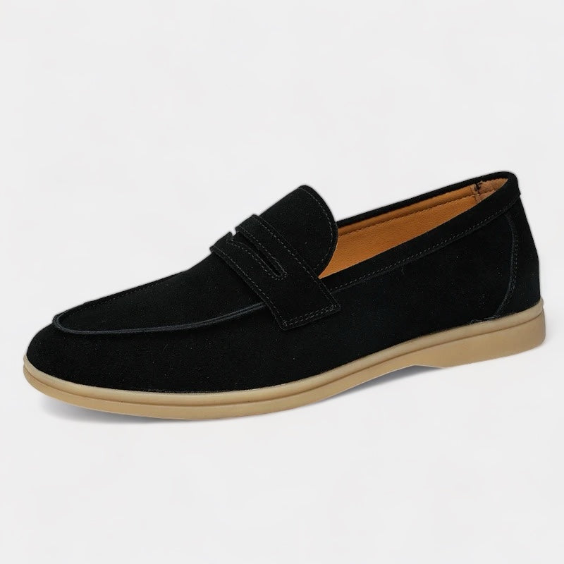 Suede Strap Loafers