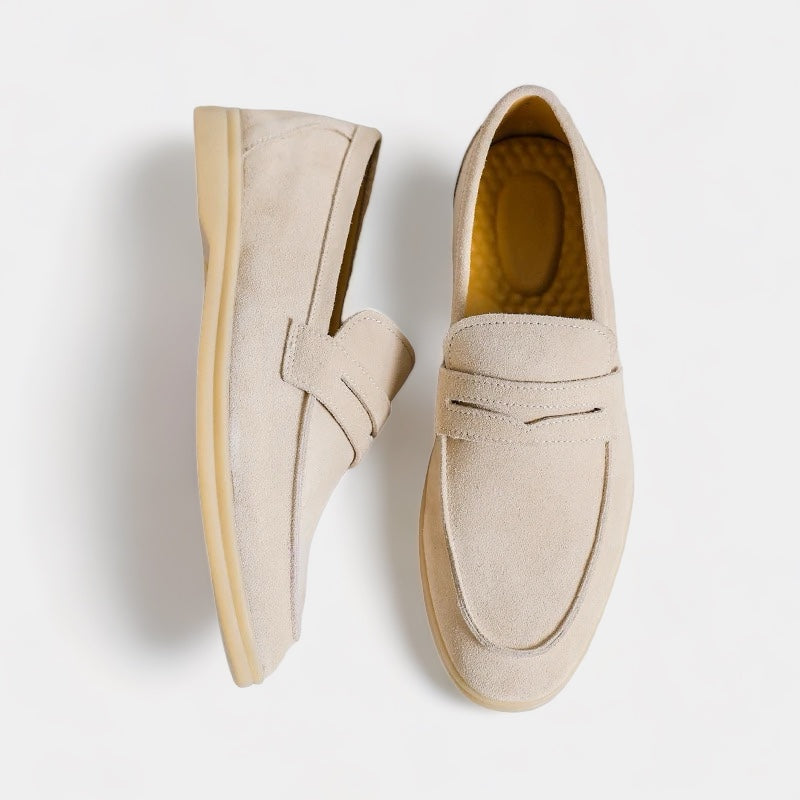 Suede Strap Loafers